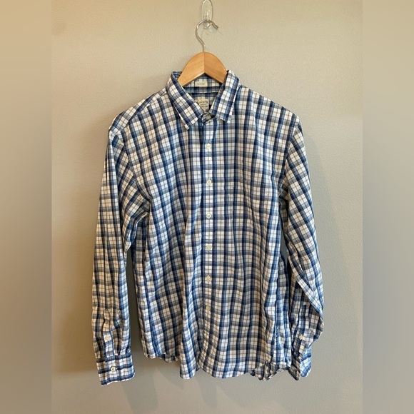 J. Crew Other - J. CREW Long Sleeve Button Down Shirt Tailored Fit 100% Cotton Blue/White Medium